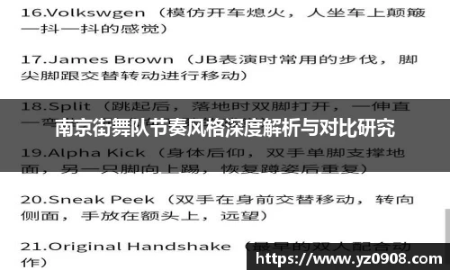 南京街舞队节奏风格深度解析与对比研究