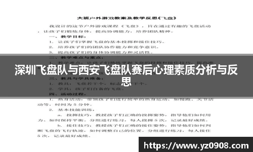 深圳飞盘队与西安飞盘队赛后心理素质分析与反思